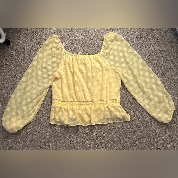 Lauren Conrad Yellow Polka Dot Top - Picture 2 of 2